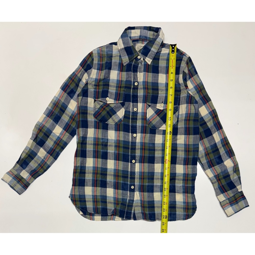 Current Elliott The Perfect Shirt Duke Plaid Blue Green Flannel Size 0 NEW